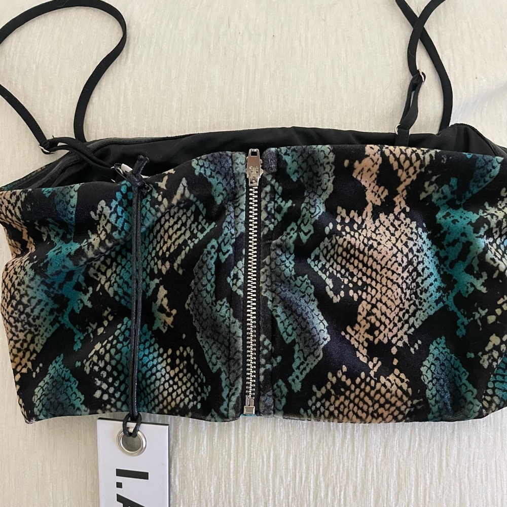 I.AM.GIA Snake Python Velvet Crop Top - Picture 3 of 3